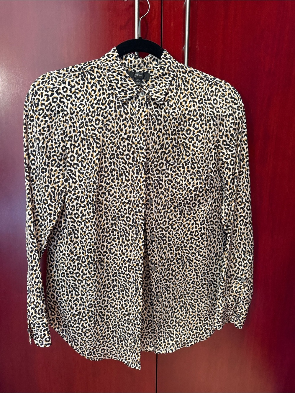 J. Crew Leopard Print Button-Up Blouse - Beige & Black